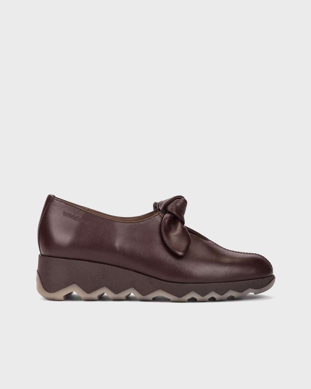 Zapatillas con cuña de mujer en piel simon 11 wonders - Marrón oscuro Marrón oscuro-1