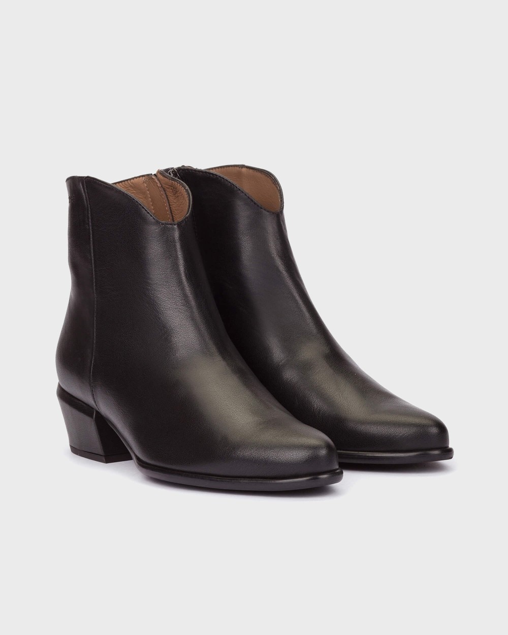 Botines de mujer en piel fei 01 wonders - Negro Negro-3