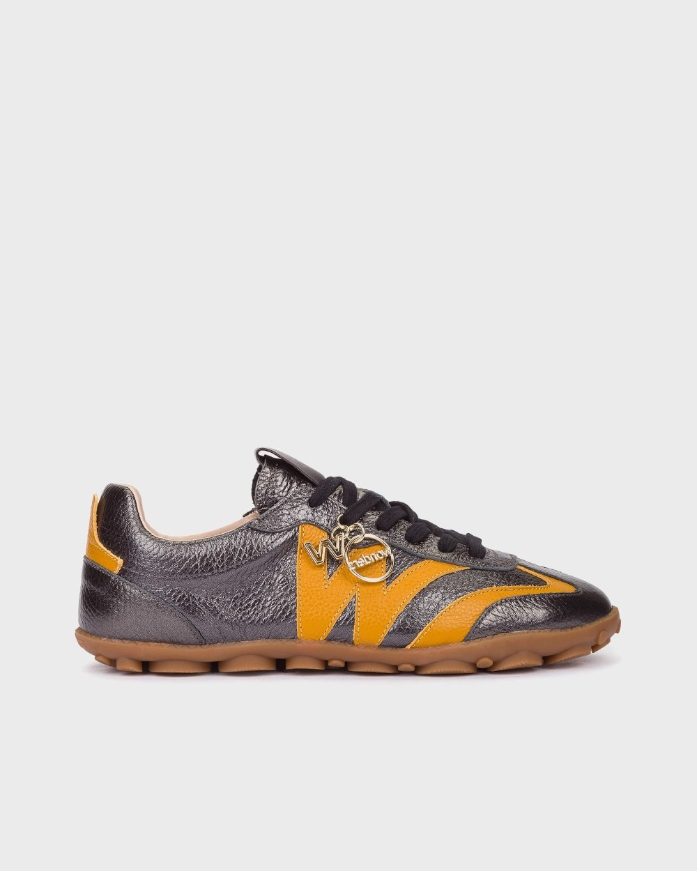 Zapatillas deportiva de mujer en piel nubia 05 wonders - Gris oscuro metalizado Gris oscuro metalizado-1