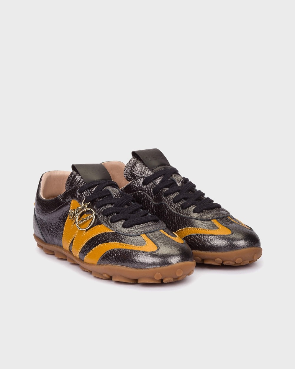 Zapatillas deportiva de mujer en piel nubia 05 wonders - Gris oscuro metalizado Gris oscuro metalizado-3