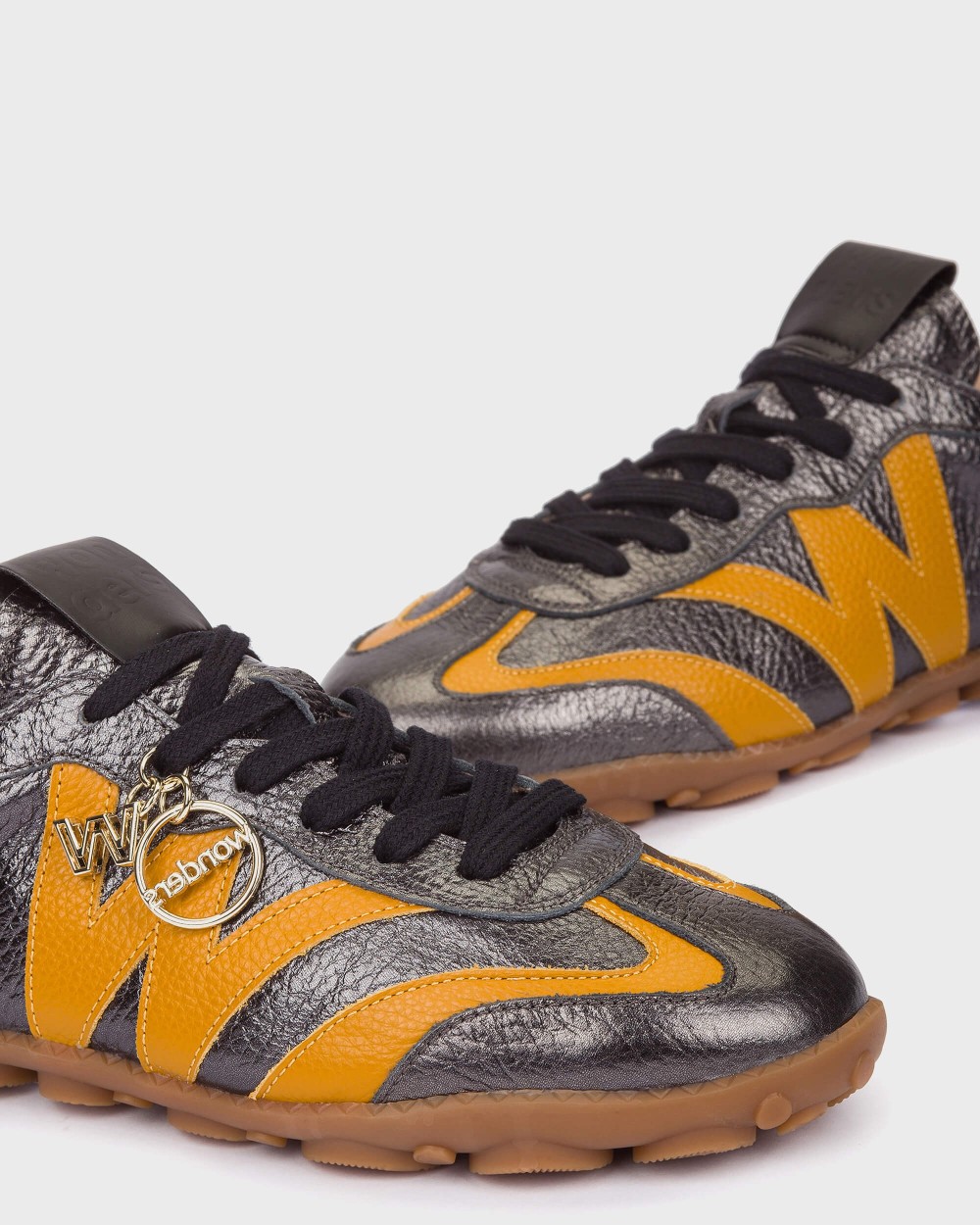 Zapatillas deportiva de mujer en piel nubia 05 wonders - Gris oscuro metalizado Gris oscuro metalizado-4