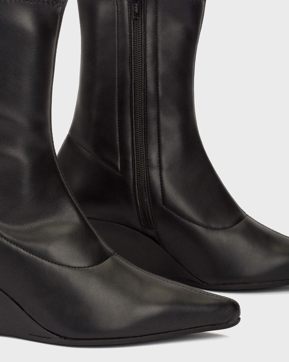 Botines de mujer en cuero sintético nola 03 wonders - Negro Negro-4