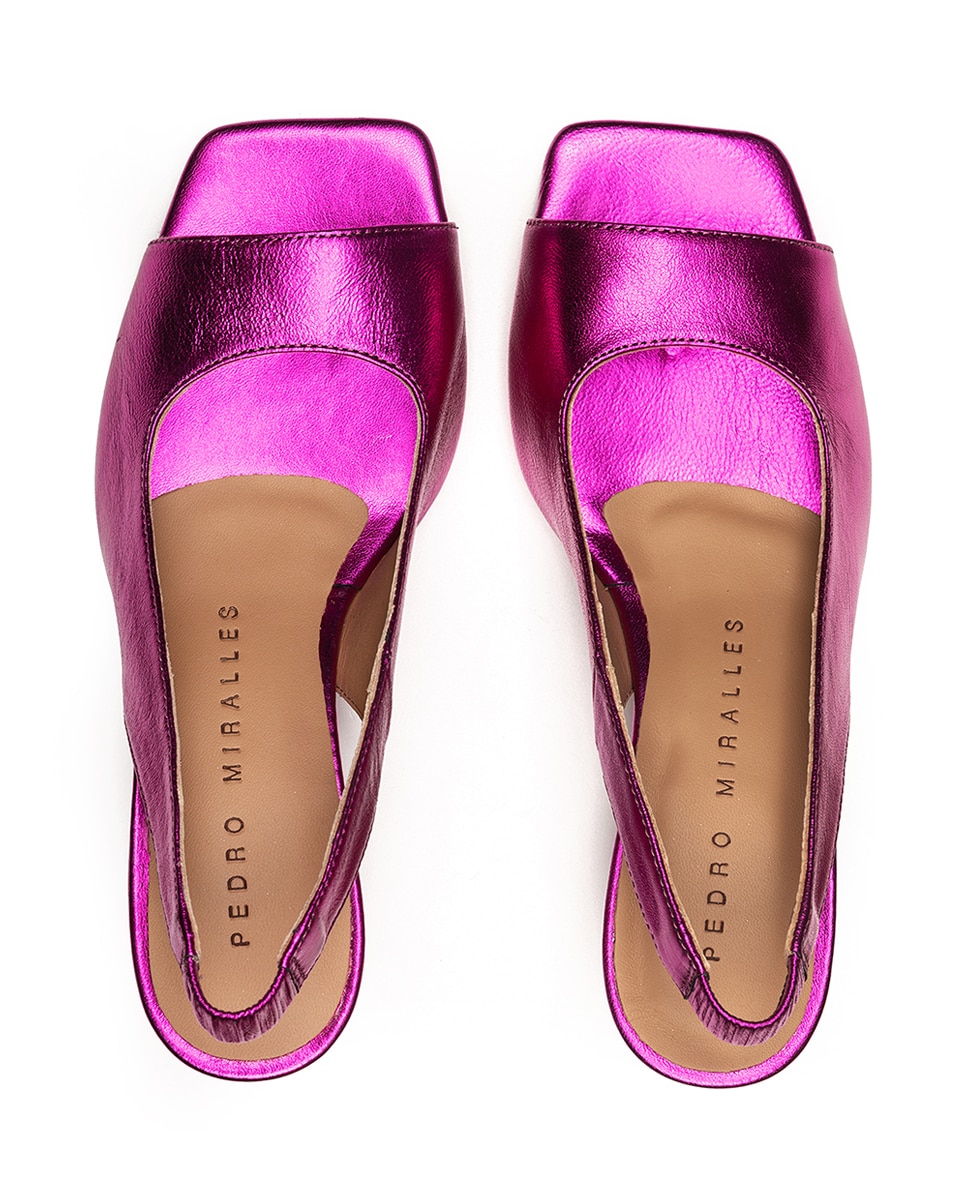 Sandalias de tacón de mujer de piel en color - Pedro Miralles - Fucsia Fucsia-3