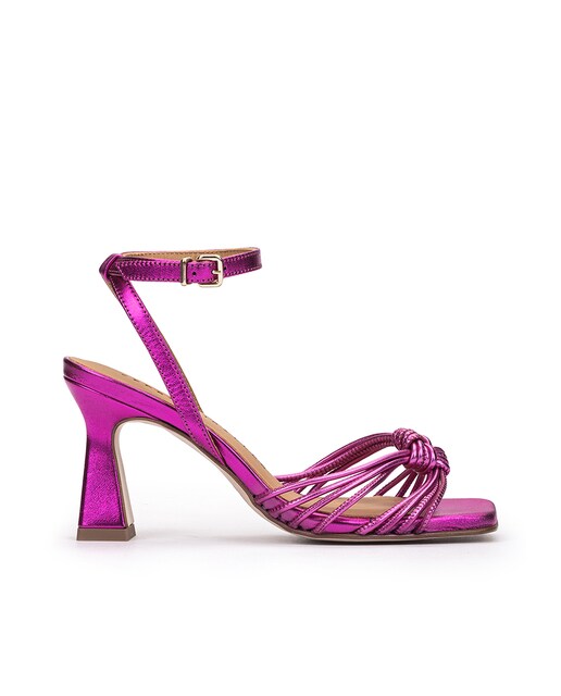 Imagen 0 de Sandalias de tacón de mujer de piel en color fucsia