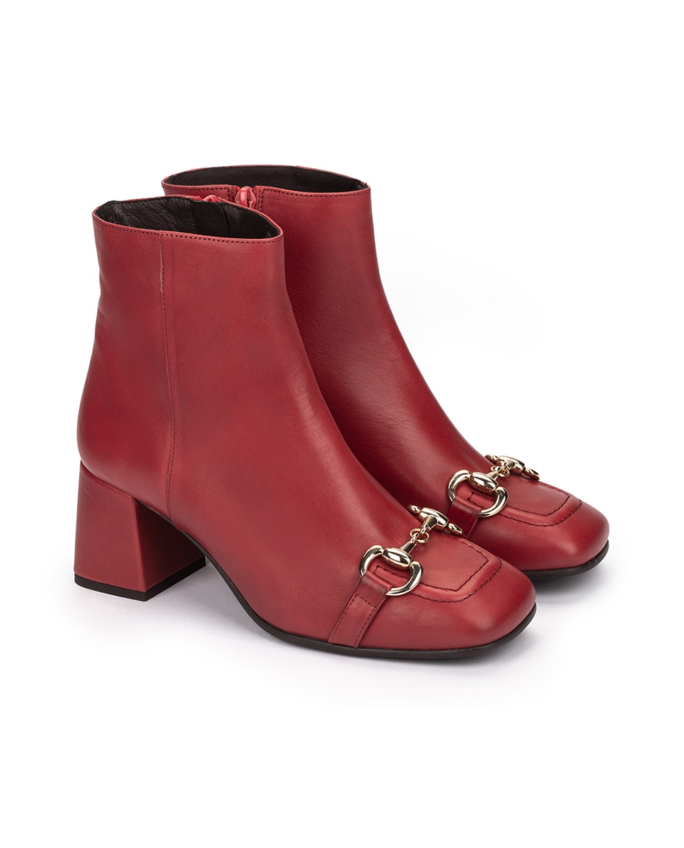 Botines rojos piel discount mujer