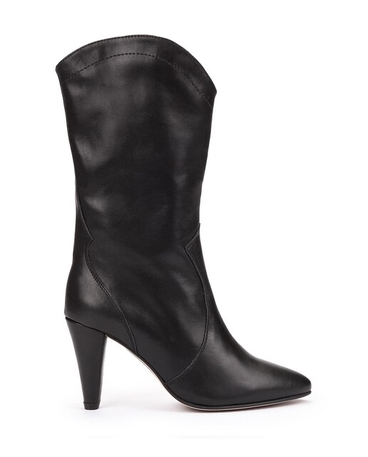 Imagen 0 de Botas de mujer de piel con tacón tipo embudo