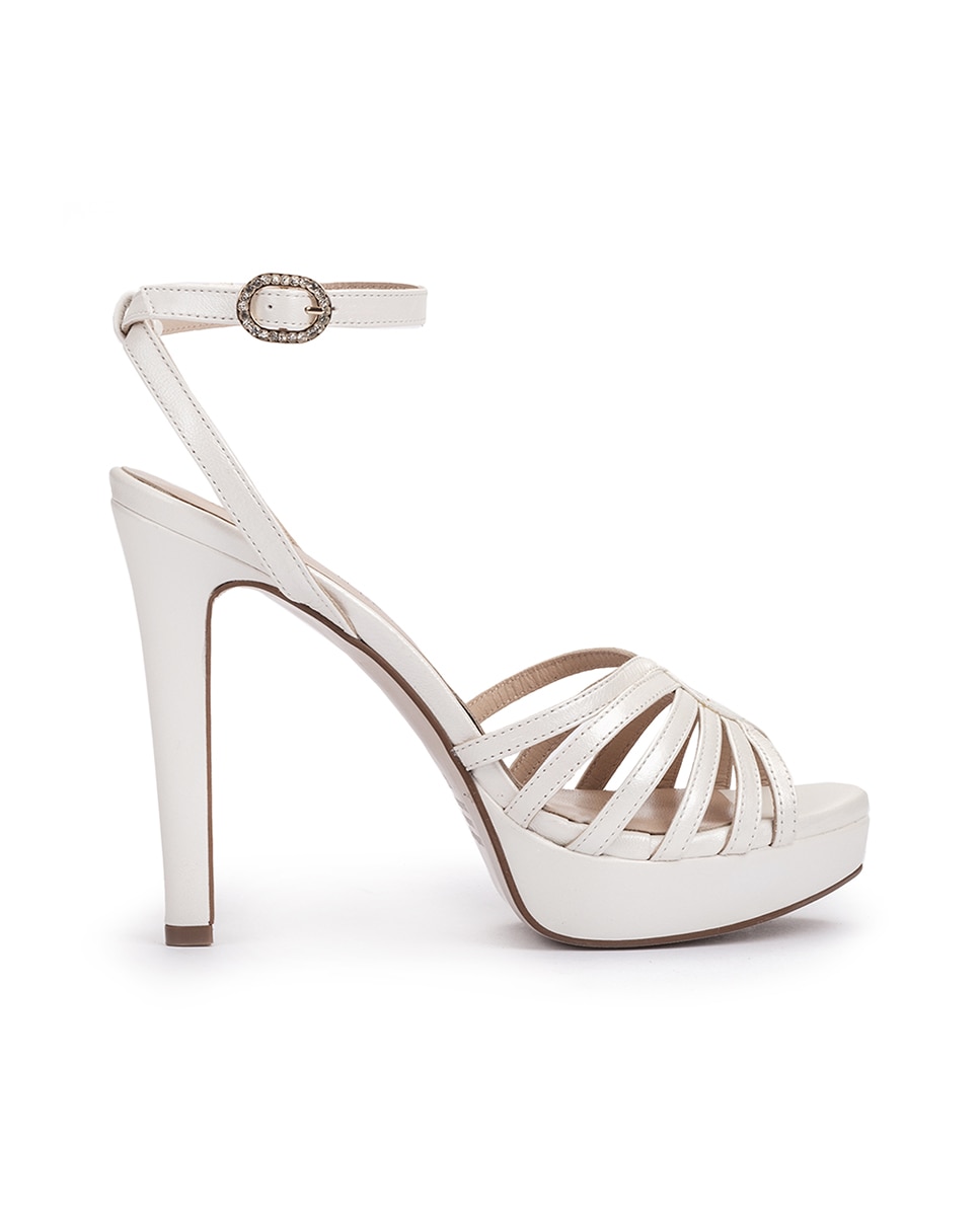 Pedro Miralles - Sandalias de tacón de mujer de piel con plataforma.