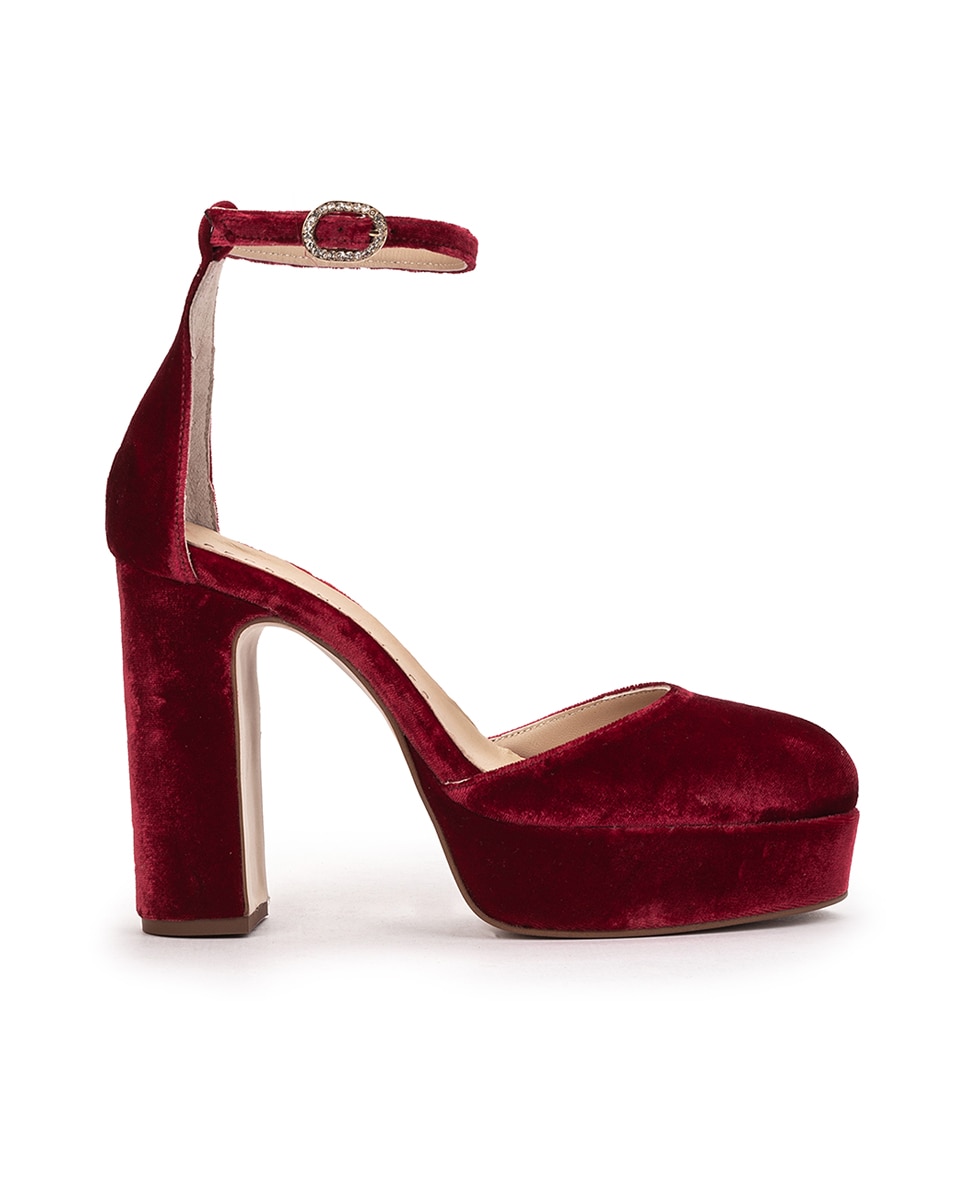 Pedro Miralles - Zapatos de salón de mujer de terciopelo con plataforma.