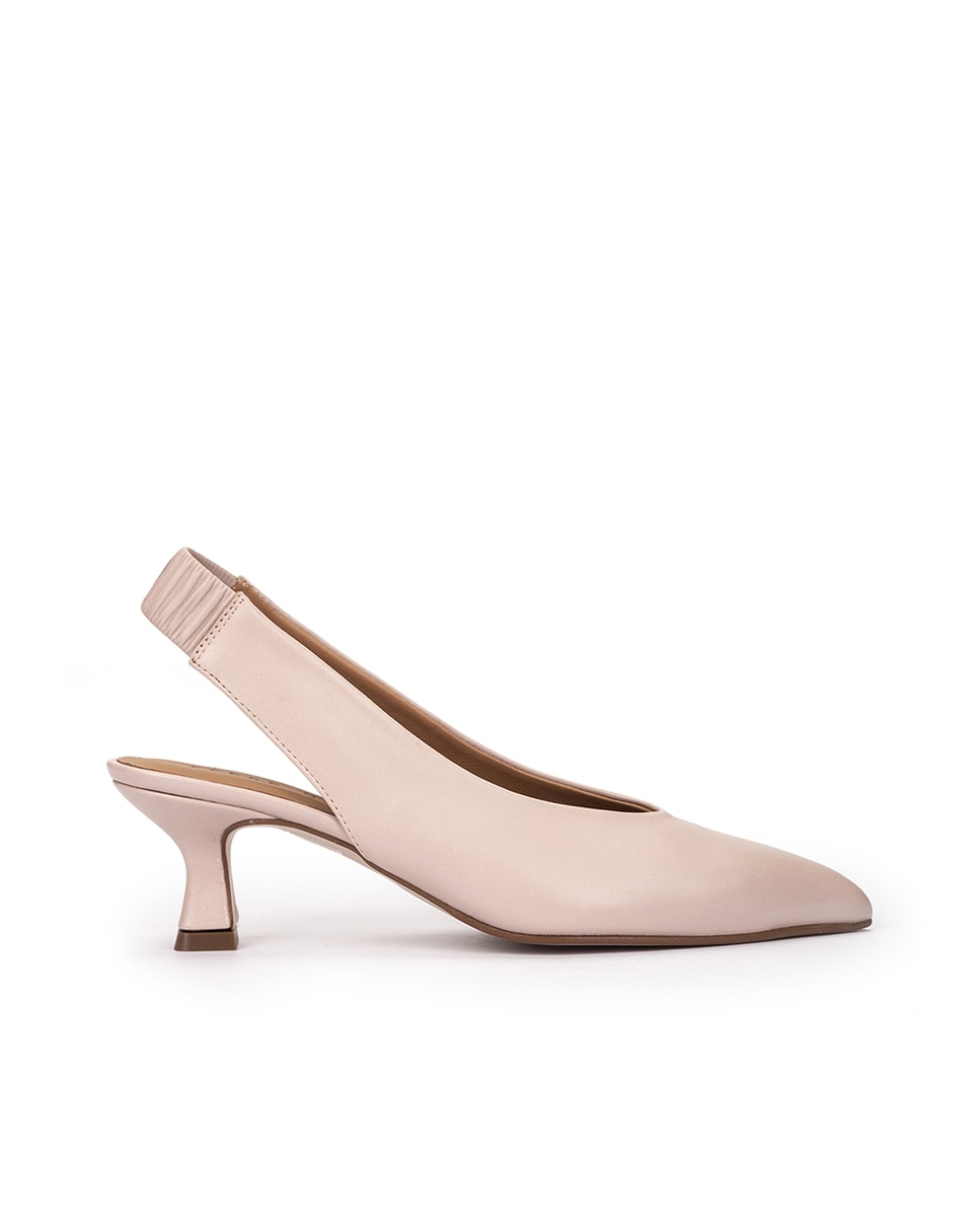 Pedro Miralles - Zapatos de salón de mujer destalonados de piel con agarre elástico.