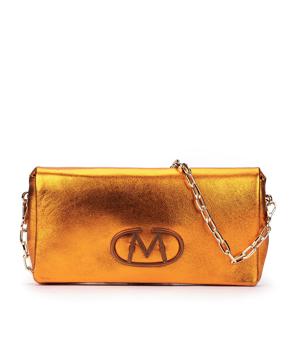 Bolso de fiesta de piel con de imán - Pedro Miralles - Naranja Naranja-1