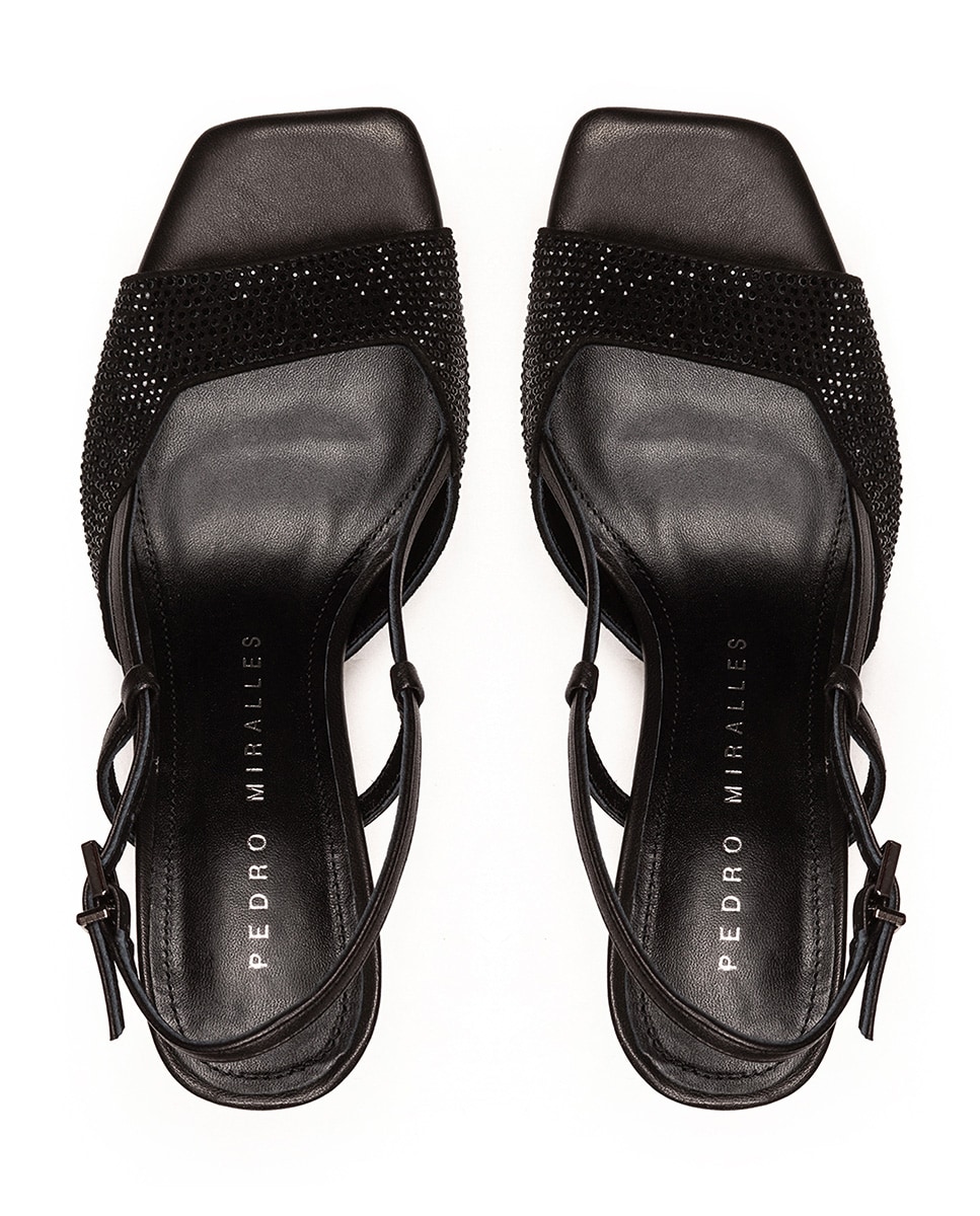 Sandalias de tacón de mujer de piel con hebilla · Pedro Miralles