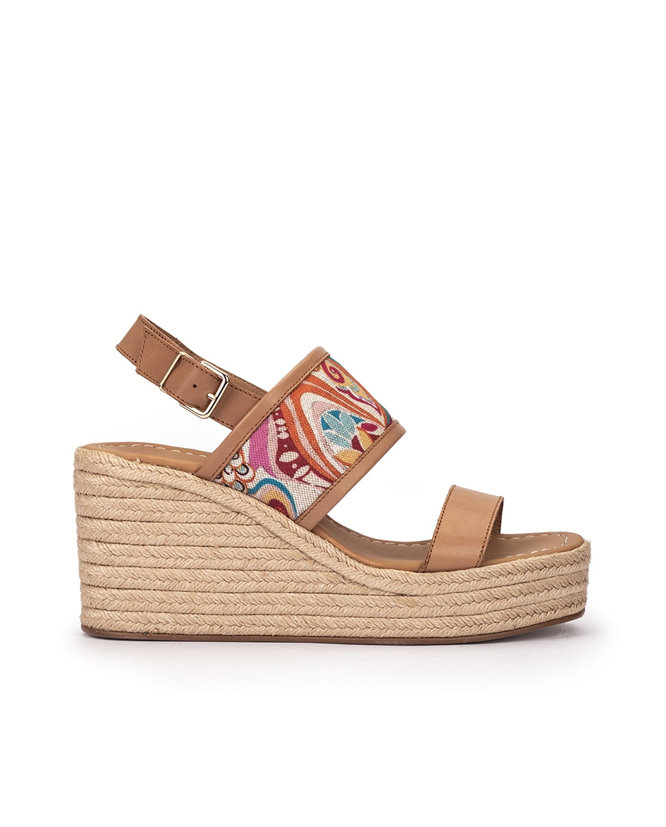 Pedro Miralles - Alpargatas de cuña de mujer de tejido estampado multicolor.