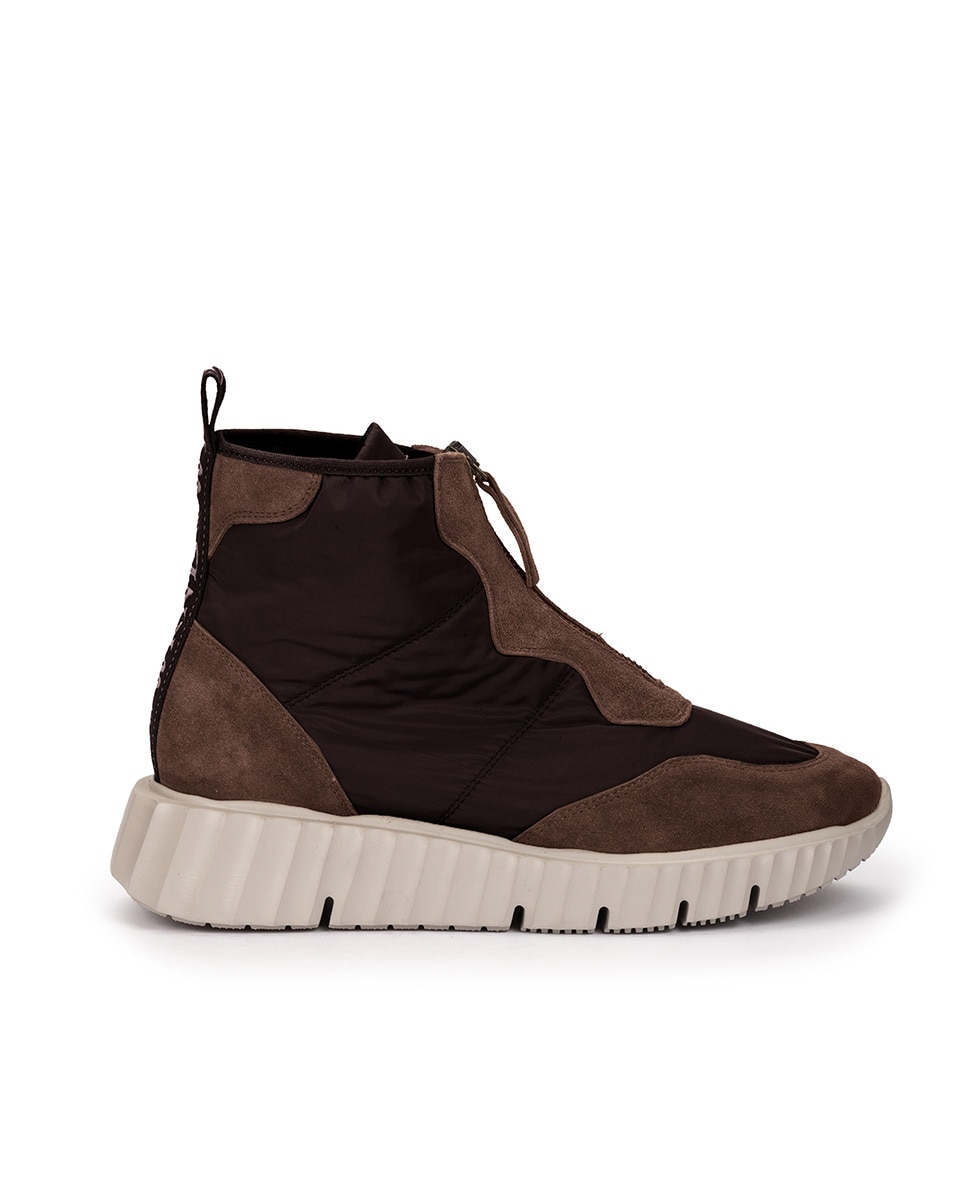 Botines de mujer de estilo deportivo con cremallera - Weekend by Pedro Miralles - Marrón Marrón-1