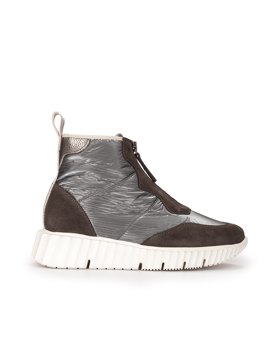 Imagen 0 de Botines de mujer de estilo deportivo con cremallera Gris