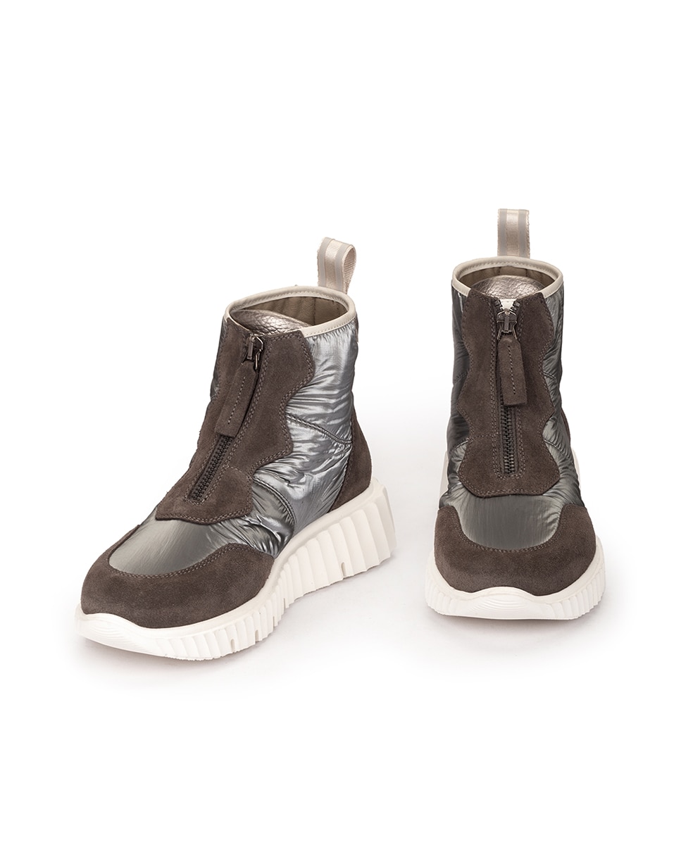 Botines de mujer de estilo deportivo con cremallera - Weekend by Pedro Miralles - Gris Gris-3
