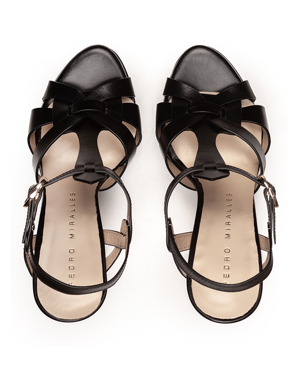 Sandalias de tacón de mujer con plataforma - Pedro Miralles - Negro Negro-3
