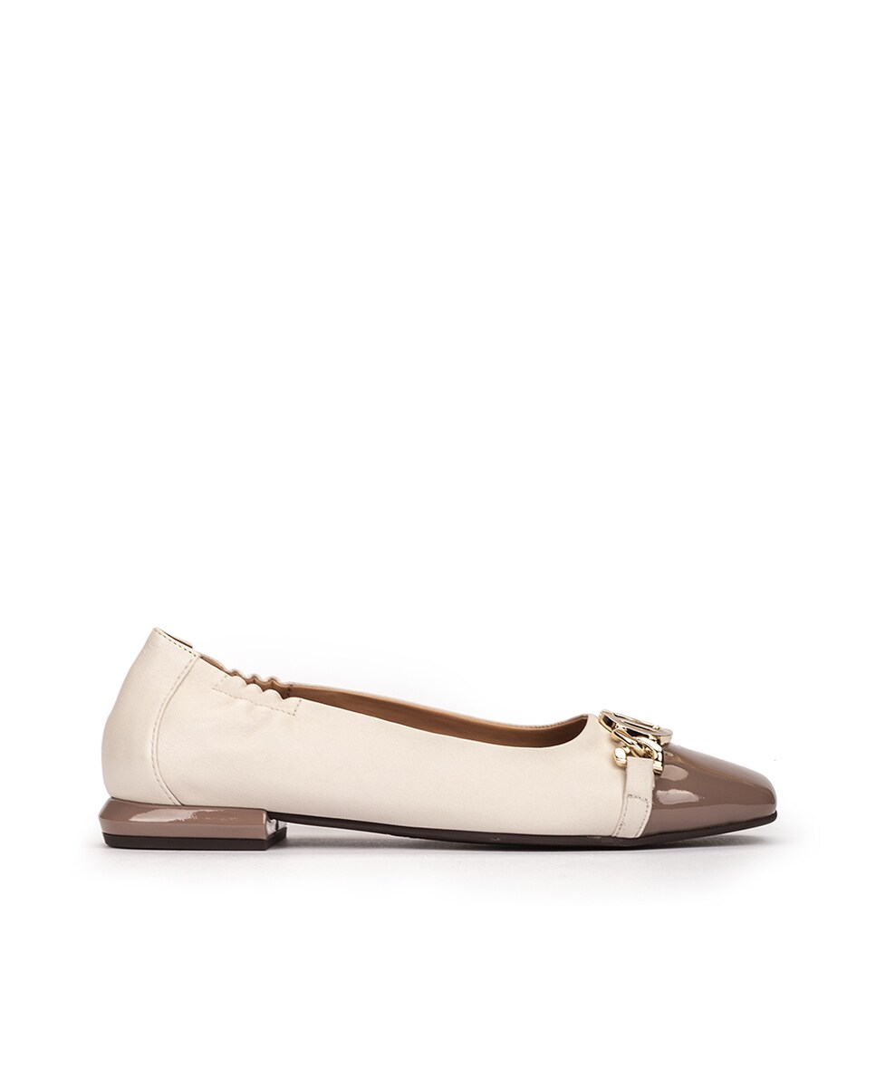 Bailarinas de mujer planas bicolor con adorno · Pedro Miralles