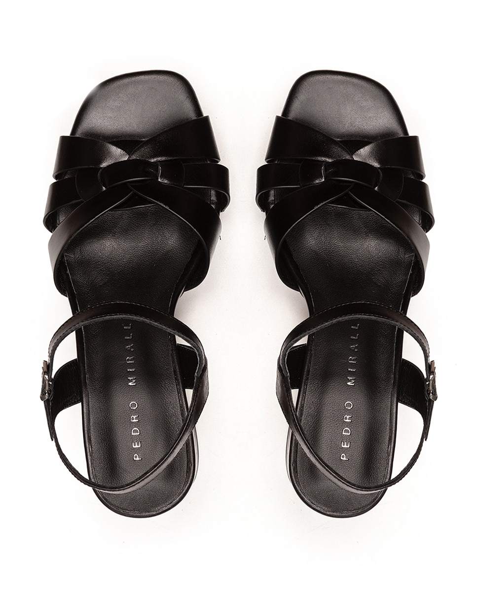 Sandalias de mujer de tacón y plataforma - Pedro Miralles - Negro Negro-3
