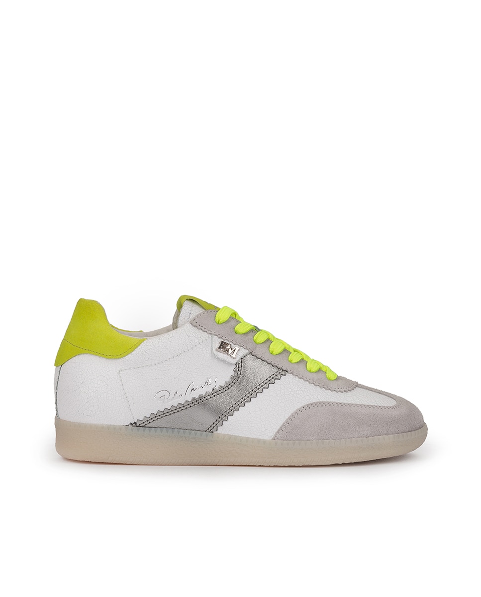 Zapatillas deportivas de mujer con cordones y detalles contraste - Weekend by Pedro Miralles - Blanco / Amarillo Blanco / Amarillo-1