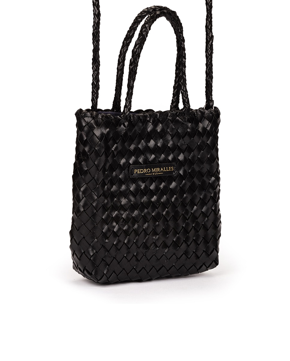 Bandolera de mujer multiposición de piel trenzada - Pedro Miralles - Negro Negro-2