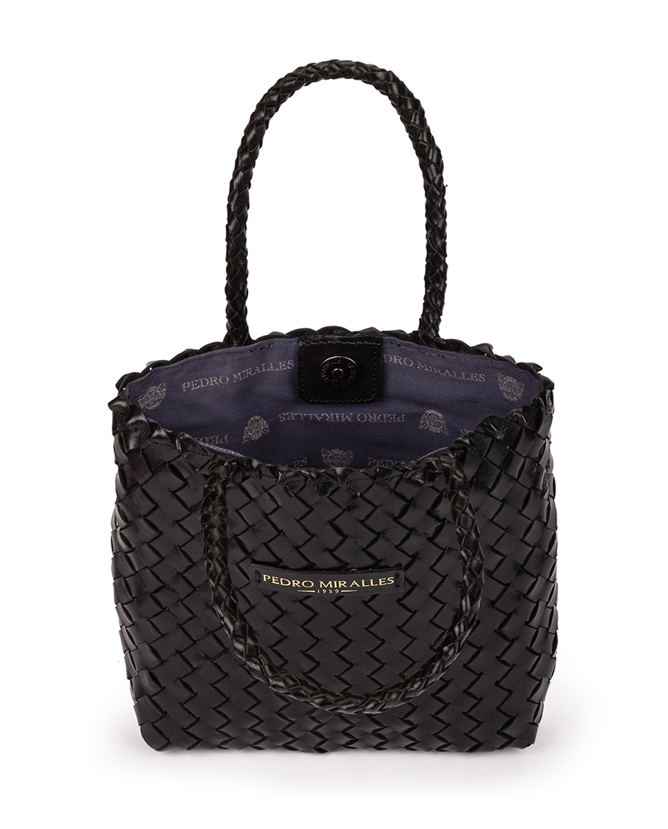 Bandolera de mujer multiposición de piel trenzada - Pedro Miralles - Negro Negro-4