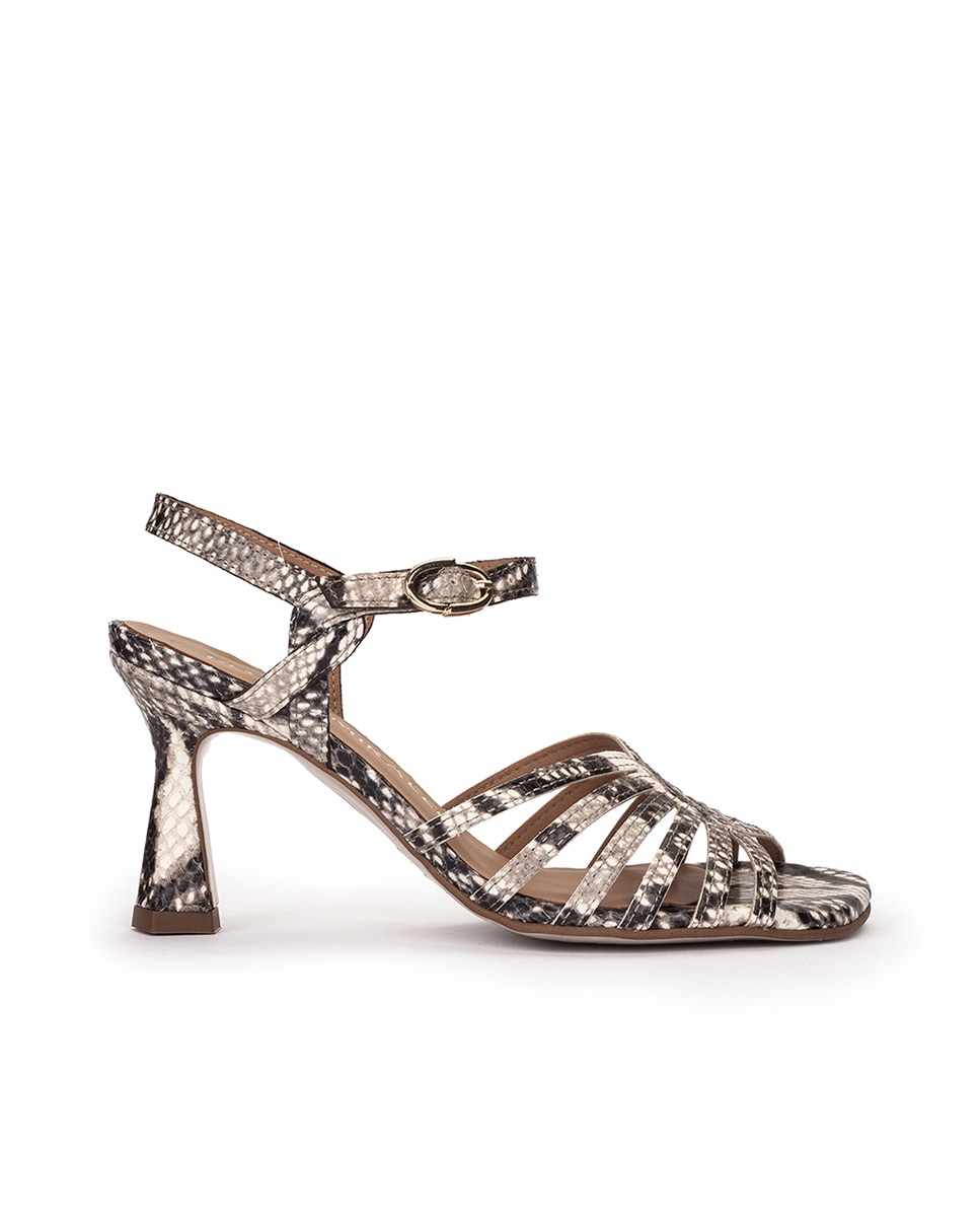 Pedro Miralles - Sandalias de tacón de mujer con pala de tiras.