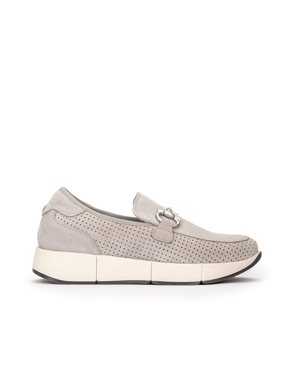 Zapatillas de serraje de mujer con adorno sobre la pala - Weekend by Pedro Miralles - Beige Beige-1