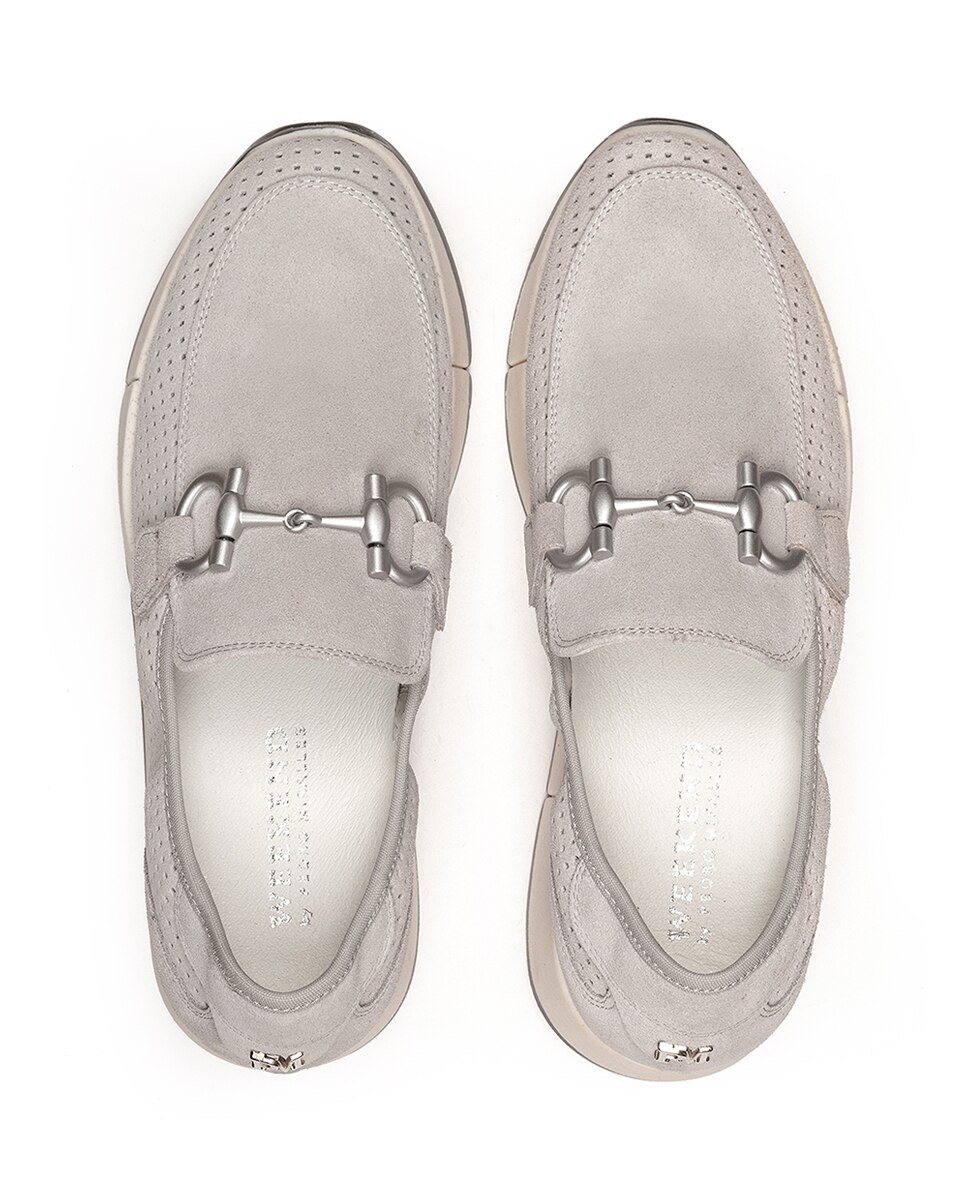 Zapatillas de serraje de mujer con adorno sobre la pala - Weekend by Pedro Miralles - Beige Beige-3