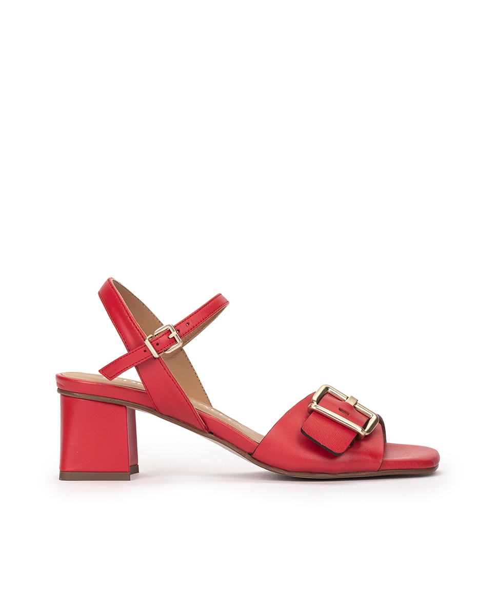 Pedro Miralles - Sandalias de tacón de mujer con hebilla sobre la pala.