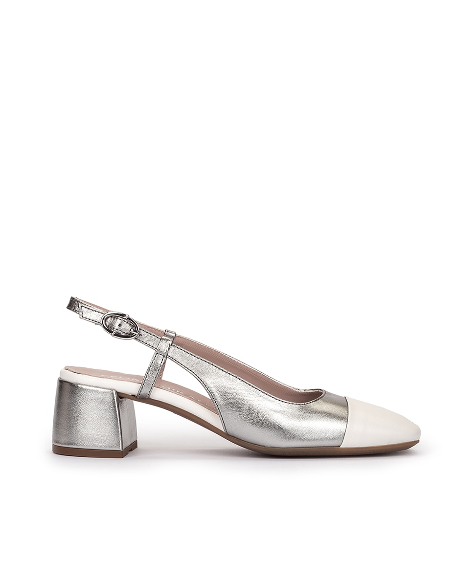 Pedro Miralles - Zapatos de salón de mujer destalonados bicolor.
