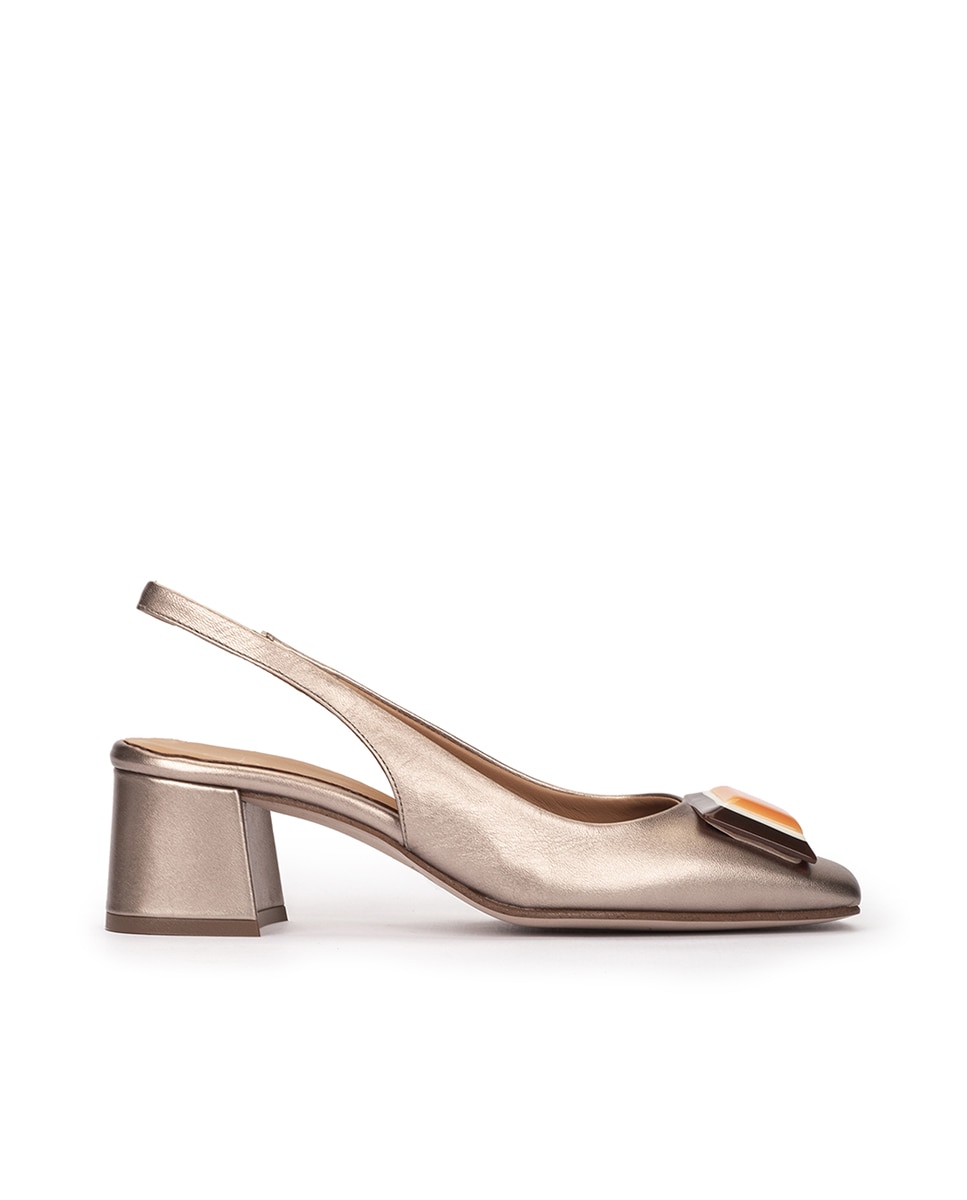 Pedro Miralles - Zapatos de salón de mujer con adorno y elástico trasero.