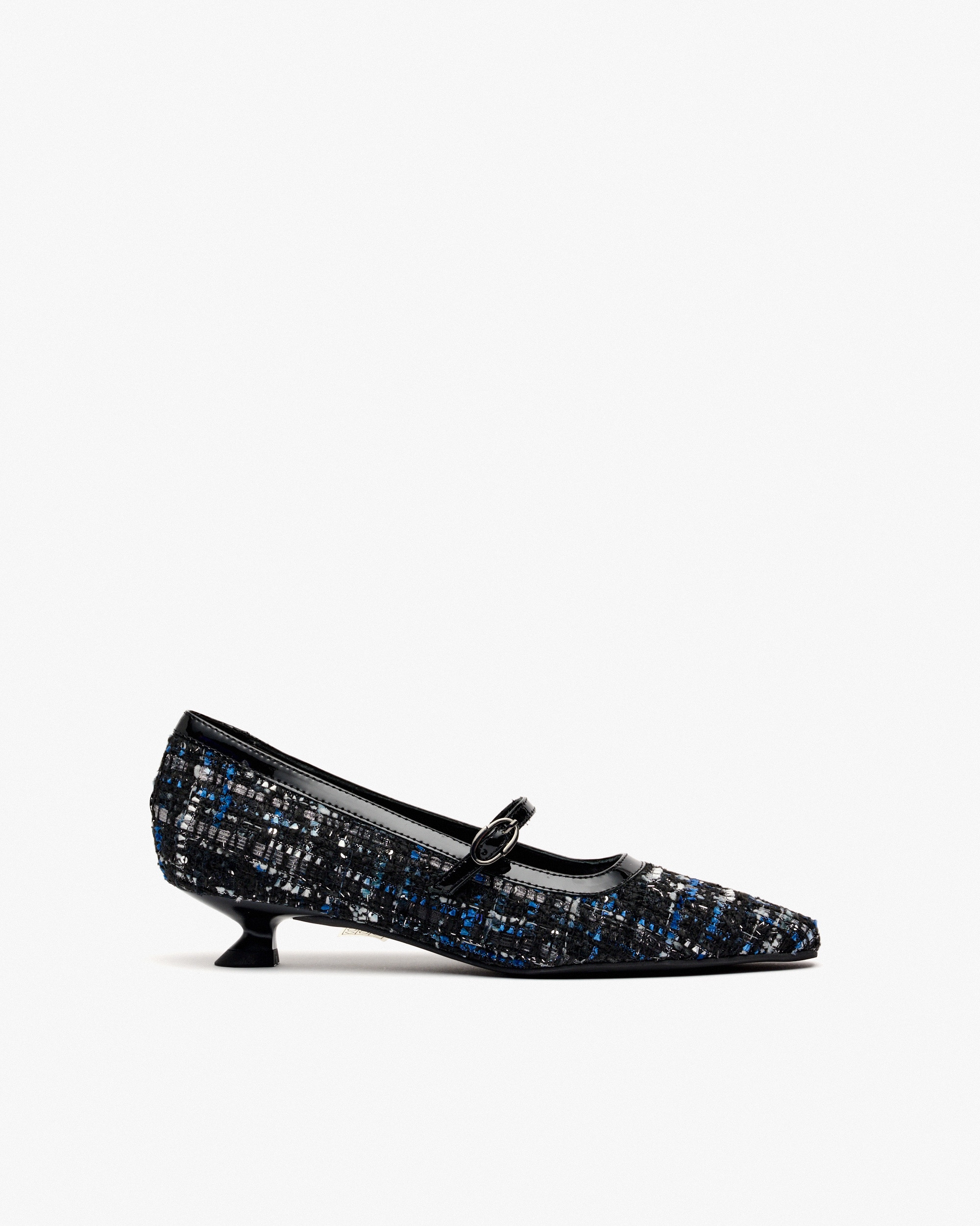 Pedro Miralles - Zapatos de salón de mujer de tweed con tira con hebilla.