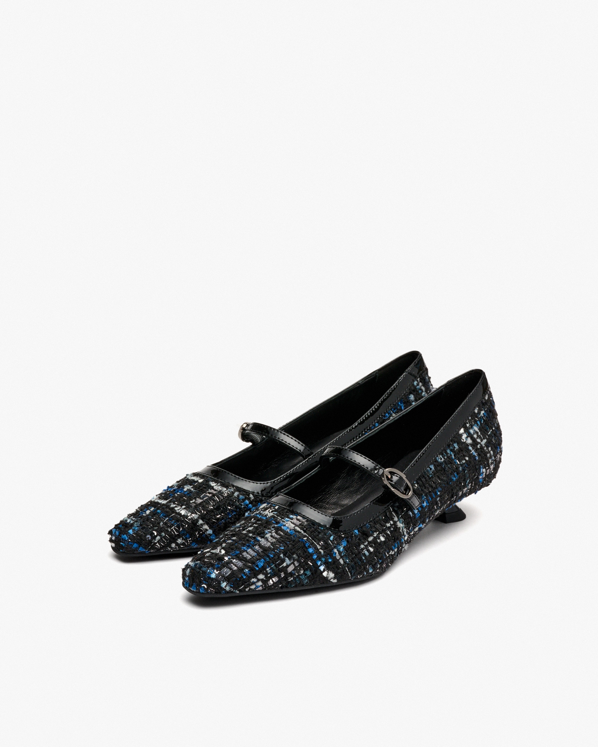 Zapatos de salón de mujer de tweed con tira con hebilla - Pedro Miralles - Multicolor Multicolor-3