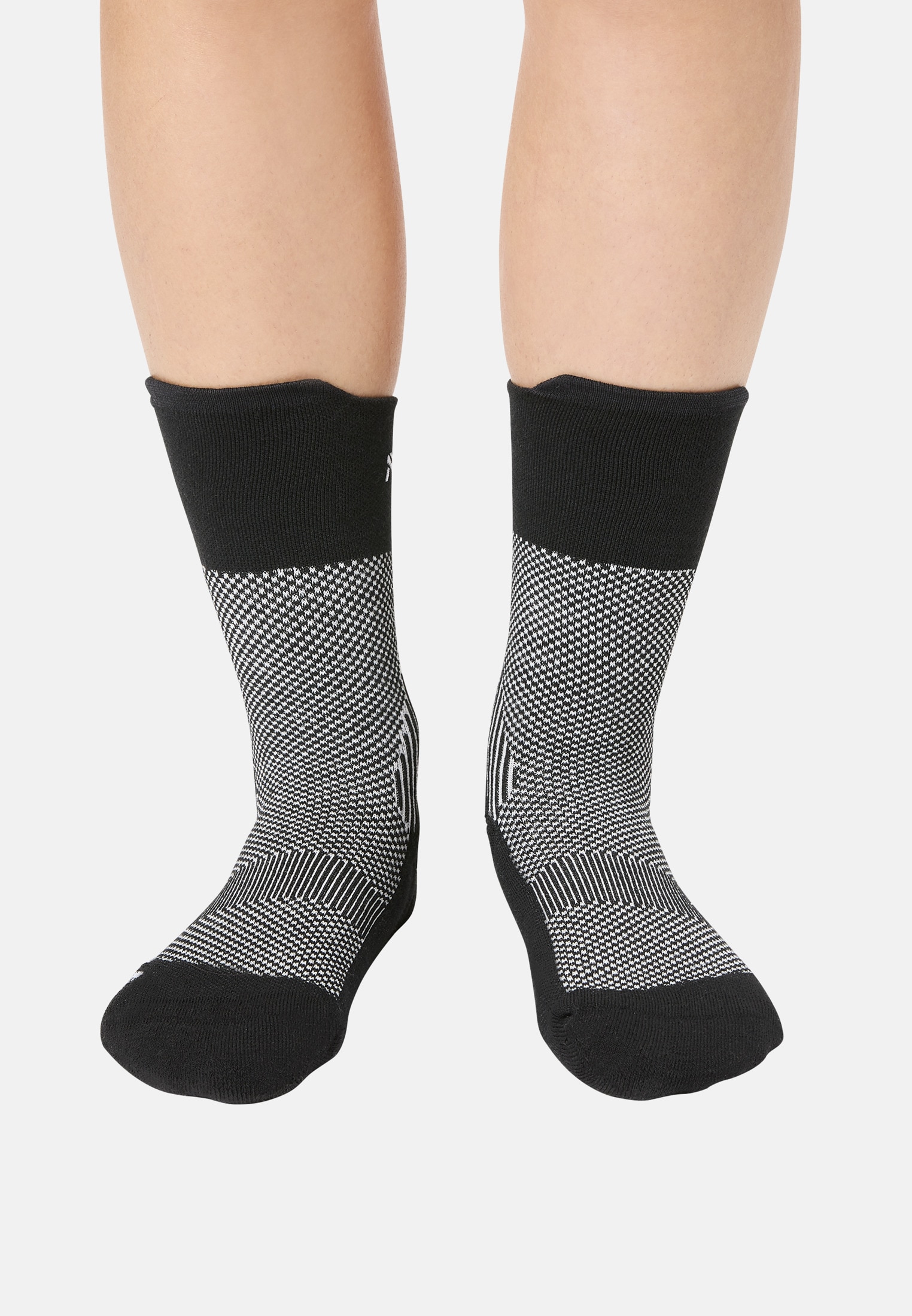 Calcetines running unisex NNORMAL - Negro / Blanco Negro / Blanco-2