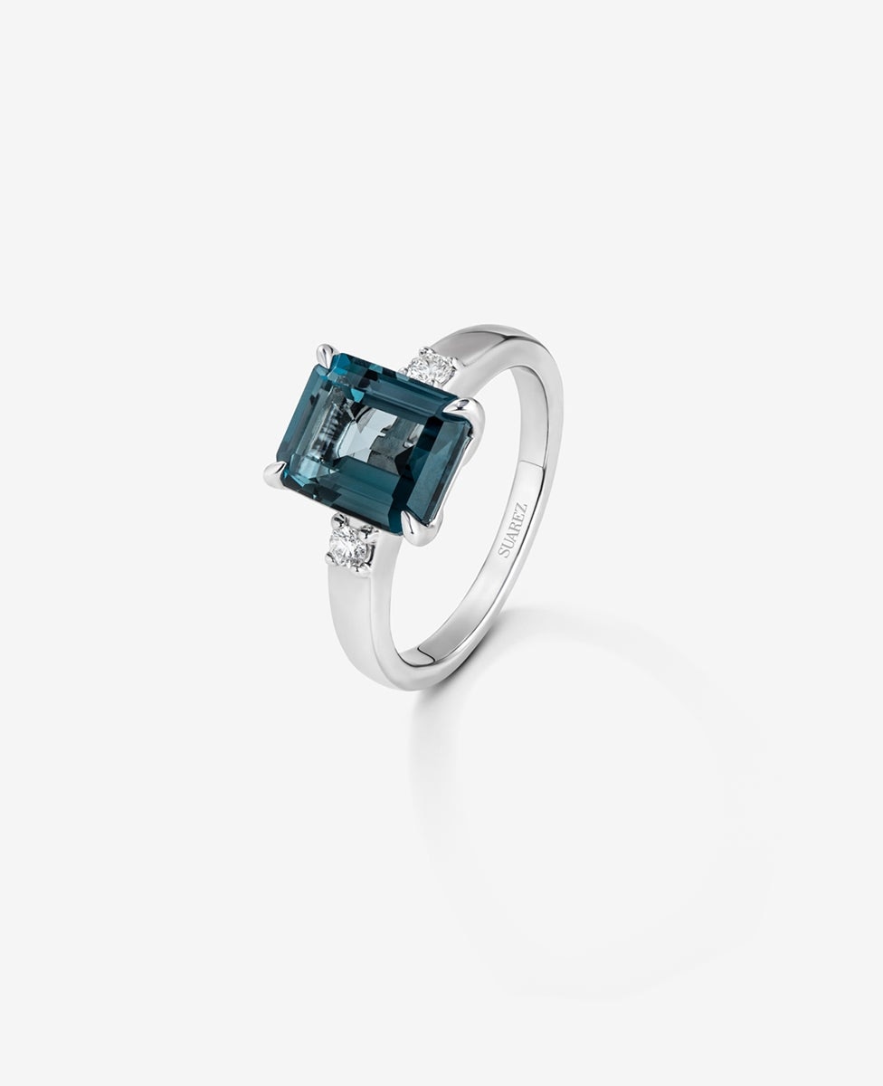 ANILLO TOPACIO AZUL, PLATA 925 MM. - 790060 TA