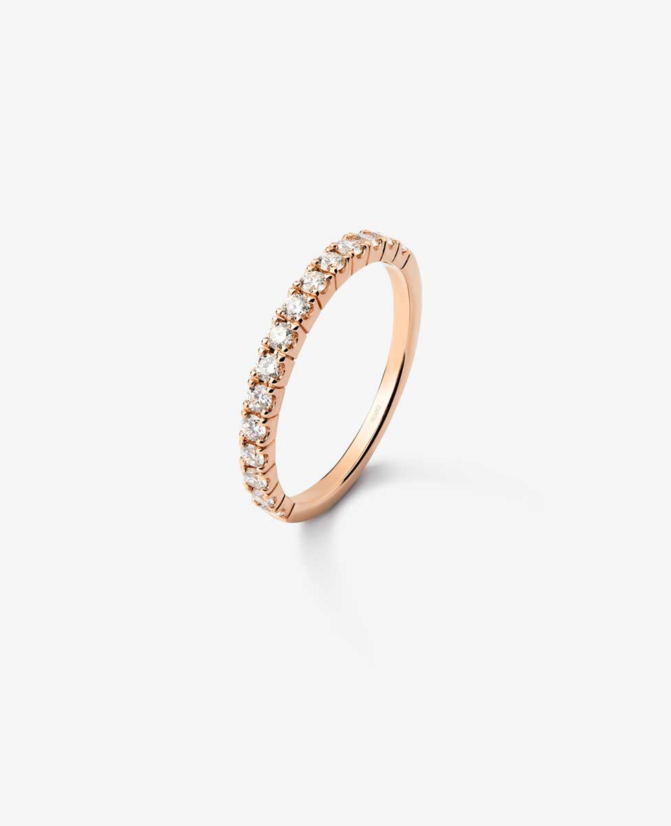 Imagen 1 de Anillo de oro rosa de 18k con 15 diamantes en talla brillante con un total de 0,3 cts - SUAREZ - Blanco Blanco