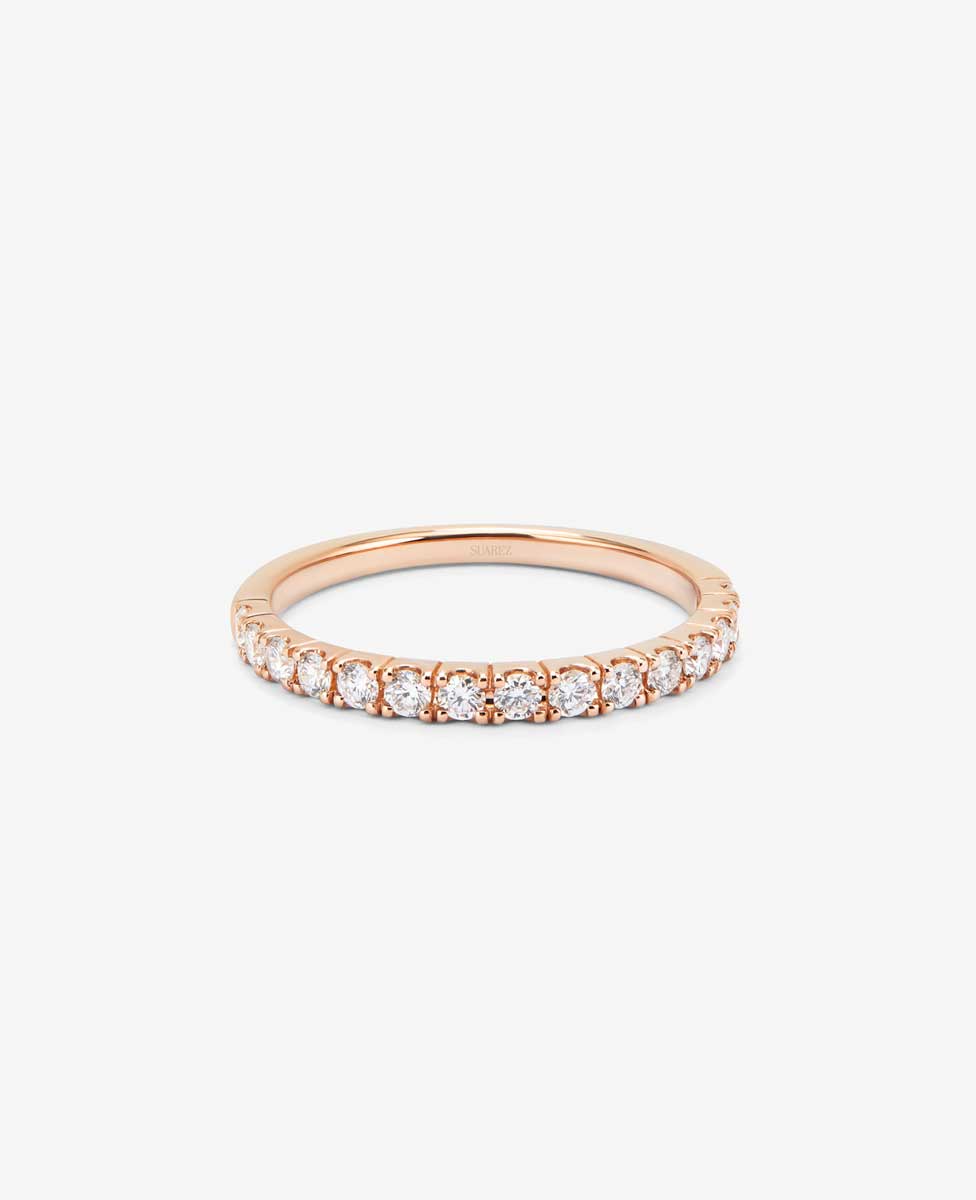 Imagen 3 de Anillo de oro rosa de 18k con 15 diamantes en talla brillante con un total de 0,3 cts - SUAREZ - Blanco Blanco