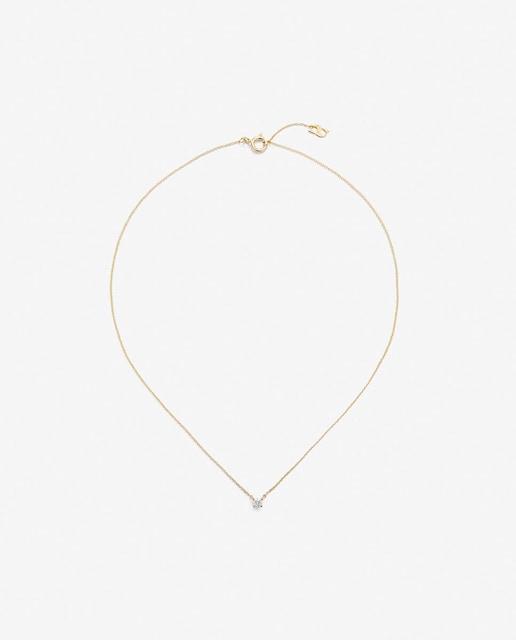 Imagen 0 de Colgante solitario de oro con diamante blanco en talla brillante