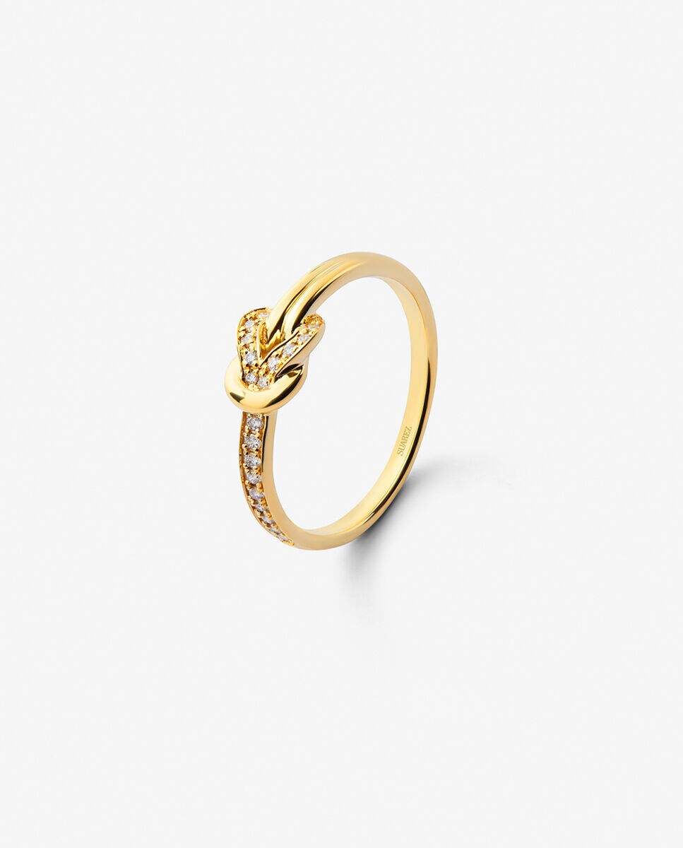 Anillo de oro con diamantes blancos Blanco-1
