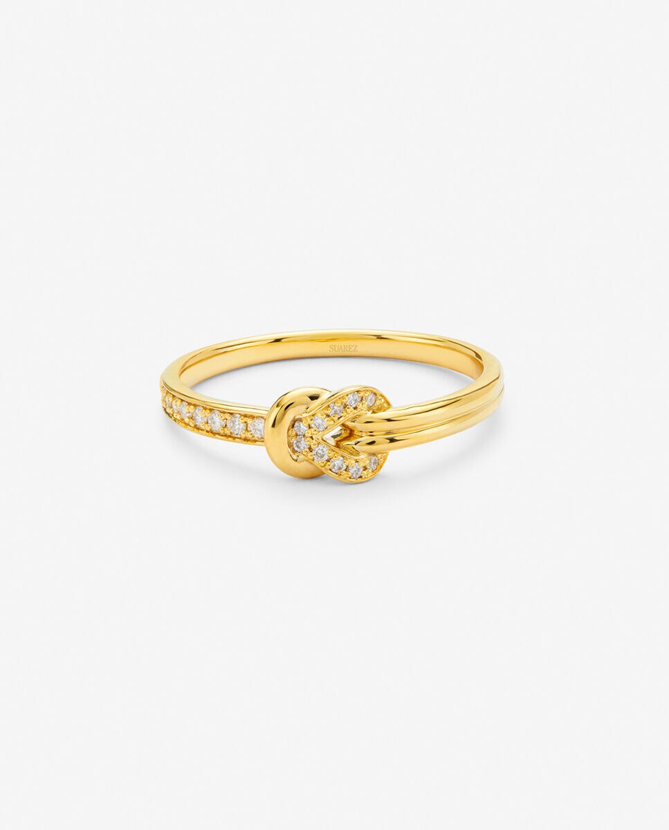 Anillo de oro con diamantes blancos Blanco-3