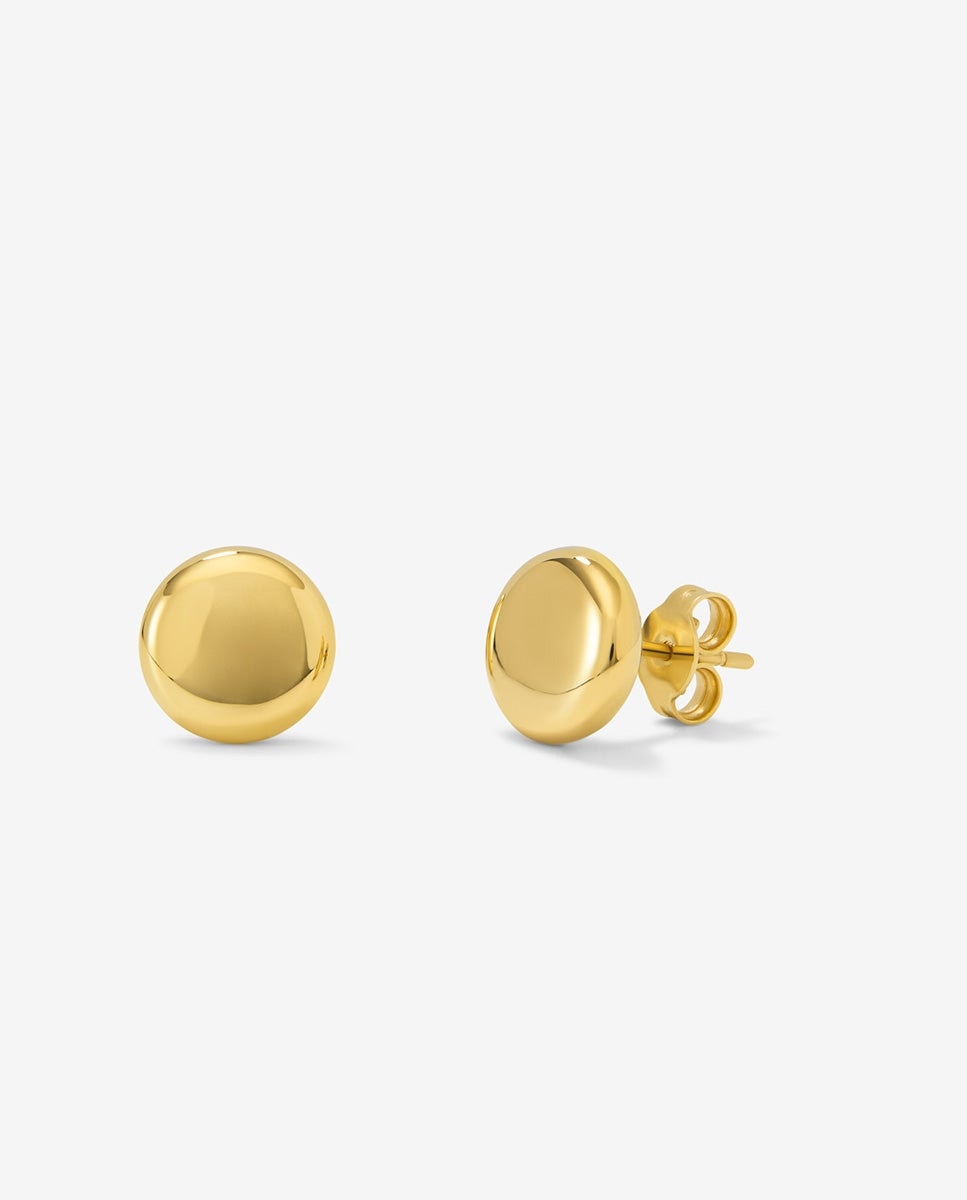 Imagen 1 de Pendientes de botón de oro amarillo de 18k de 10mm Oro