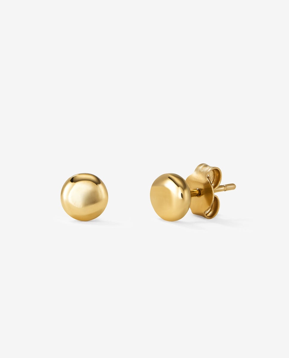 Imagen 0 de Pendientes de botón de oro amarillo de 18k de 8mm Oro