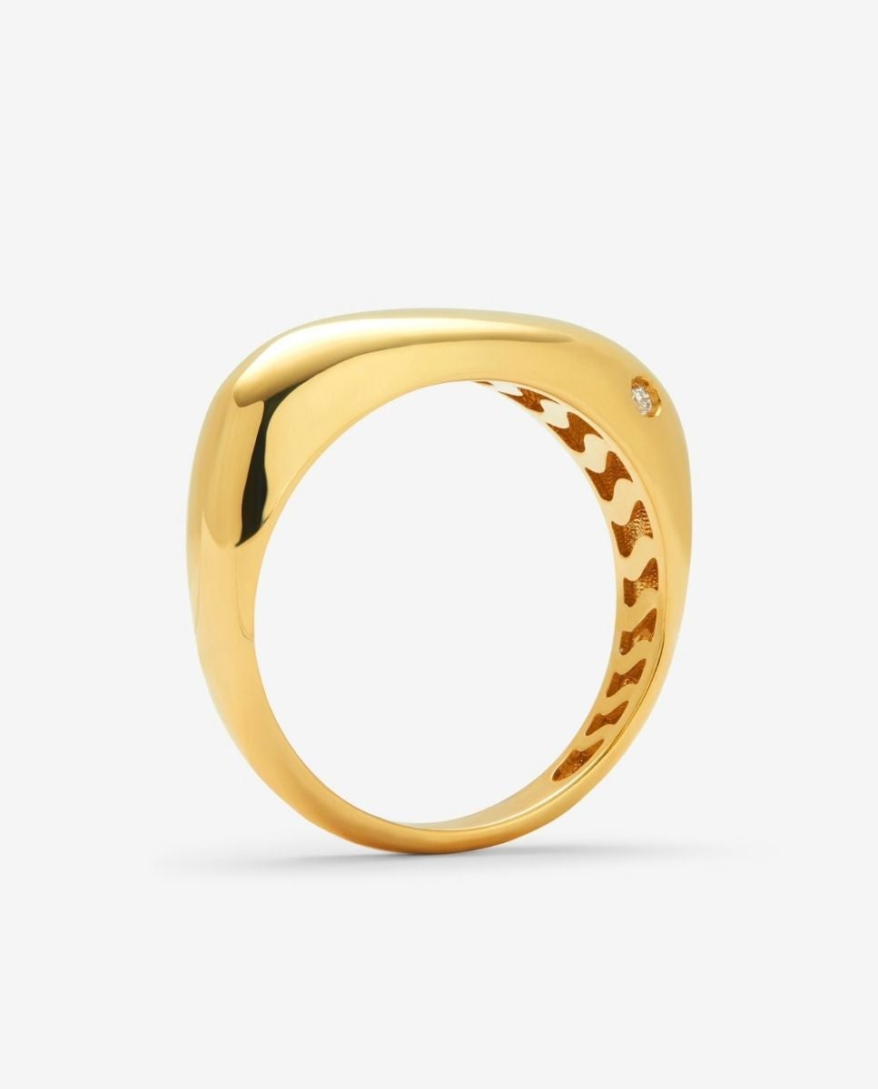 Imagen 5 de Anillo de oro amarillo de 18k con diamante en talla brillante de 0,01 cts - SUAREZ - Blanco Blanco