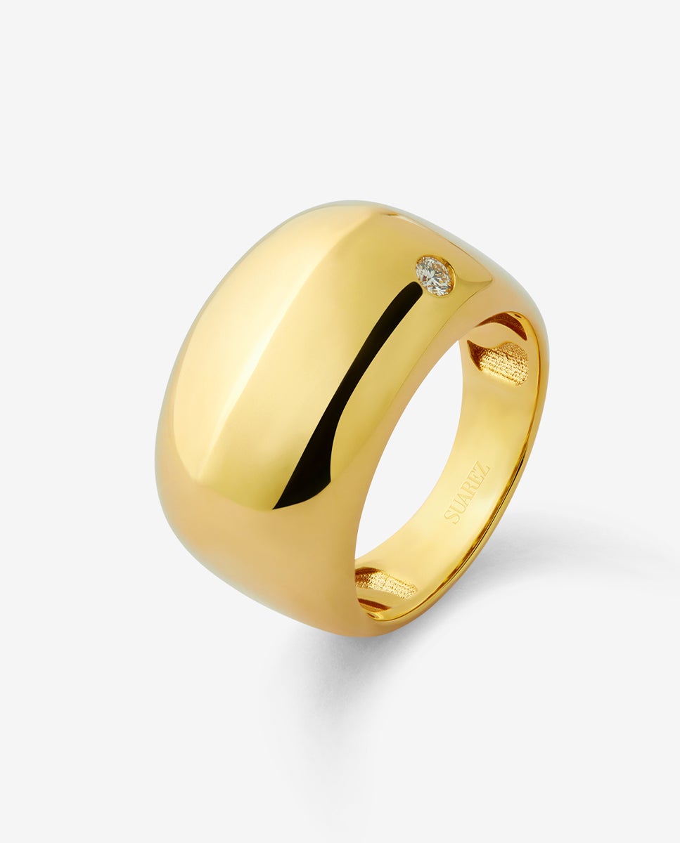 Imagen 1 de Anillo de oro amarillo de 18k con diamante en talla brillante de 0,04 cts Blanco
