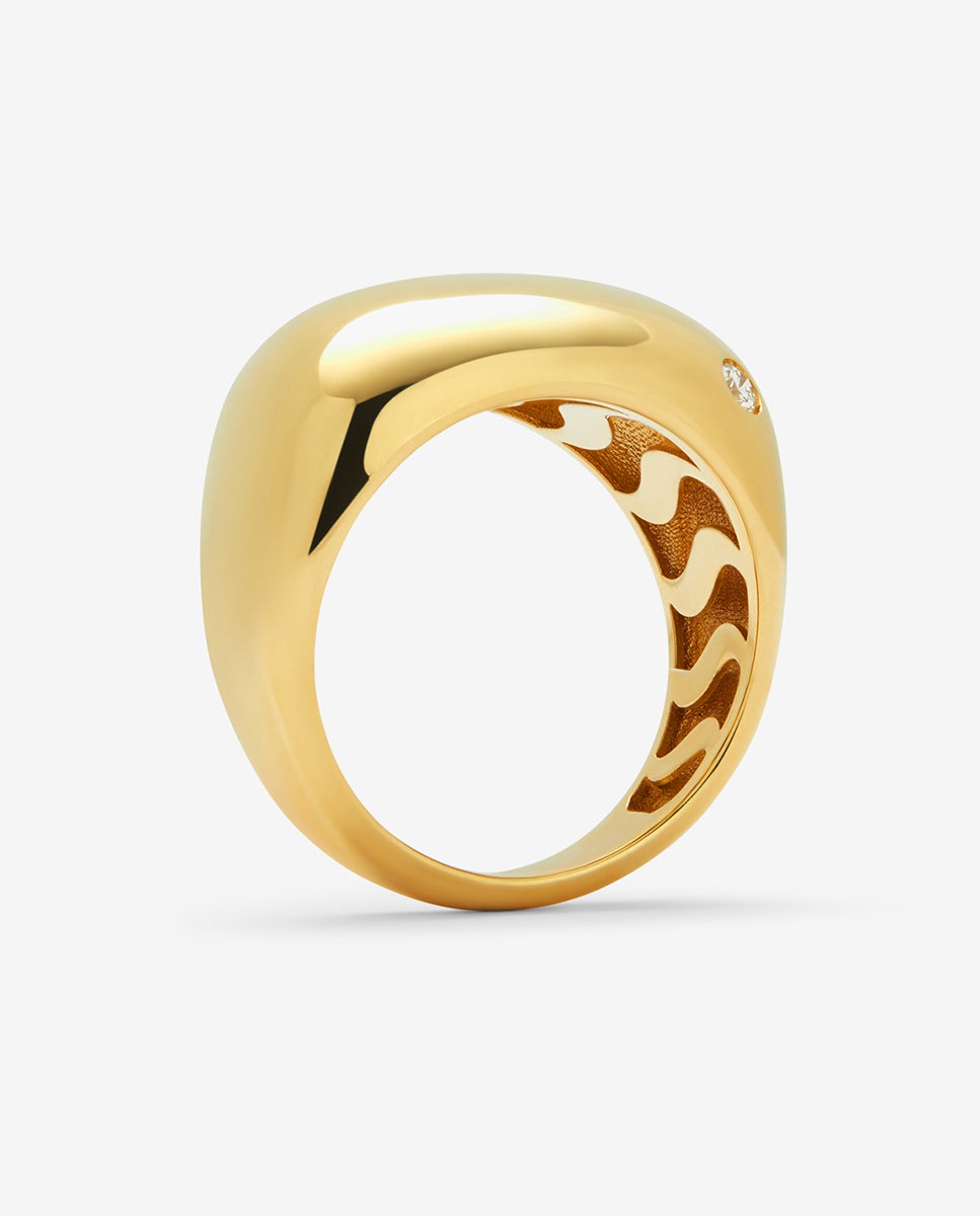 Imagen 5 de Anillo de oro amarillo de 18k con diamante en talla brillante de 0,04 cts - SUAREZ - Blanco Blanco