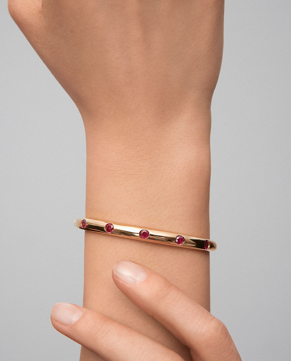 Pulsera de oro 18K con rubíes - SUAREZ - Rojo Rojo-4