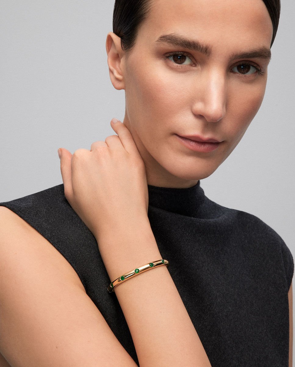 Pulsera de oro 18K con esmeraldas - SUAREZ - Verde Verde-2