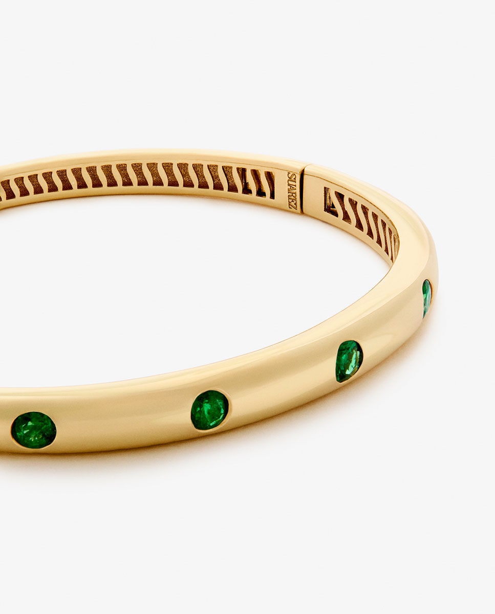 Pulsera de oro 18K con esmeraldas - SUAREZ - Verde Verde-3