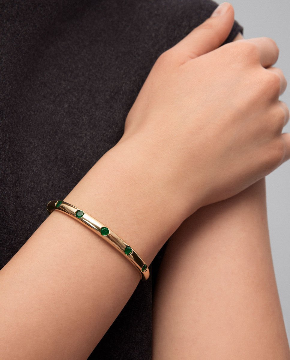 Pulsera de oro 18K con esmeraldas - SUAREZ - Verde Verde-4