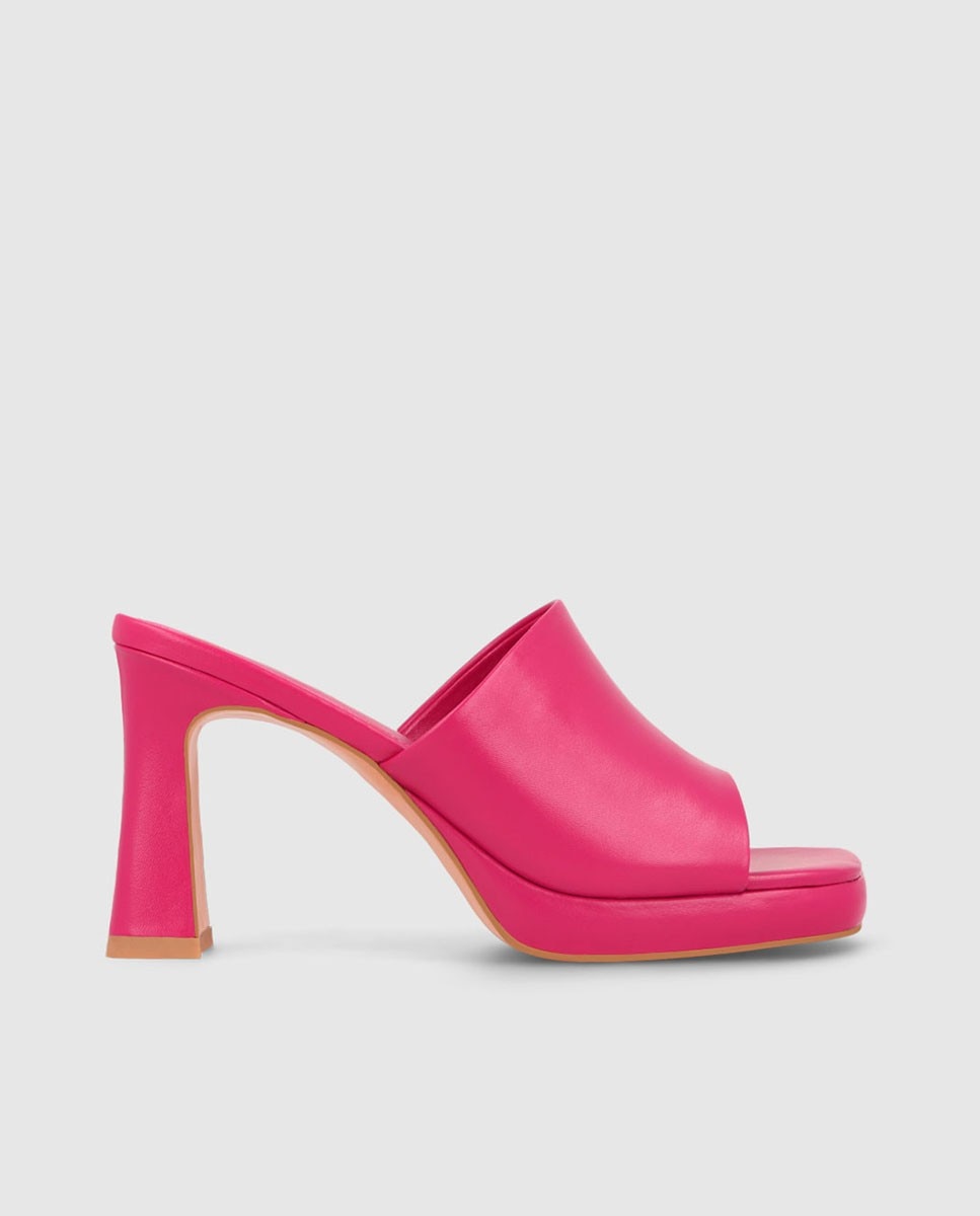 Sandalias de tacón de mujer en piel color - Lodi - Fucsia Fucsia-1